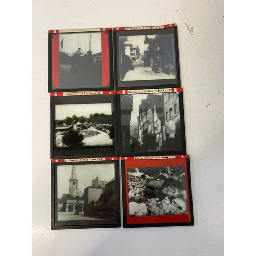 34 - Collection of approximately 50 x magic lantern slides, all annotated.