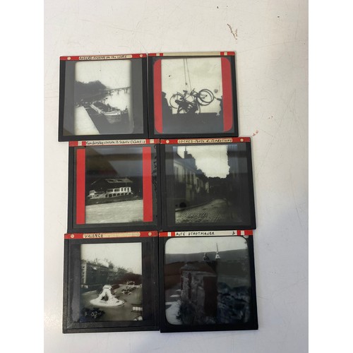 34 - Collection of approximately 50 x magic lantern slides, all annotated.