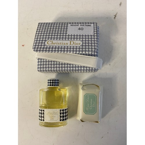 40 - Vintage Christian Dior perfume and soap set.