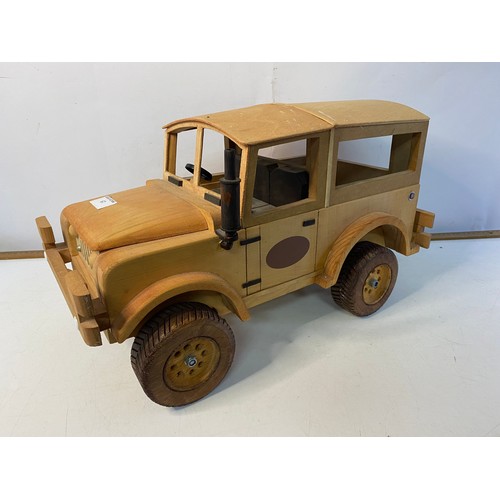 67 - Large wooden model of a Landrover Jeep 4x4. 47x27cms