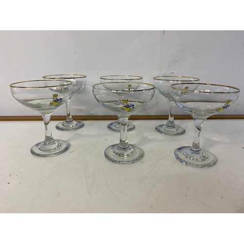 69 - 6 vintage Babycham glasses.