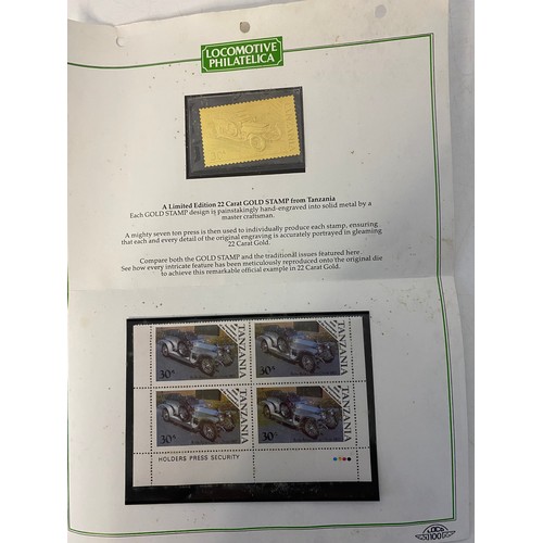 86 - 4 Railway Limited Edition 22 carat gold foil stamps.