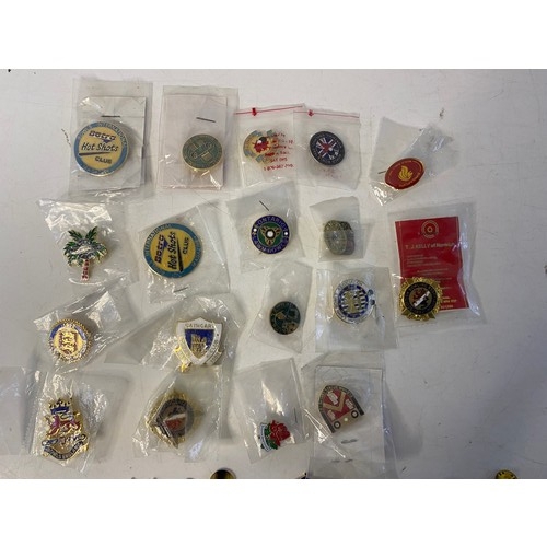 55 - Large collection of enamel pin badges.