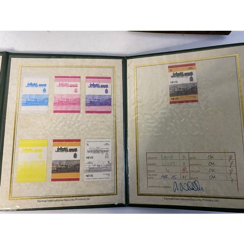 83 - 4 albums of railway Locomotive Stamps.