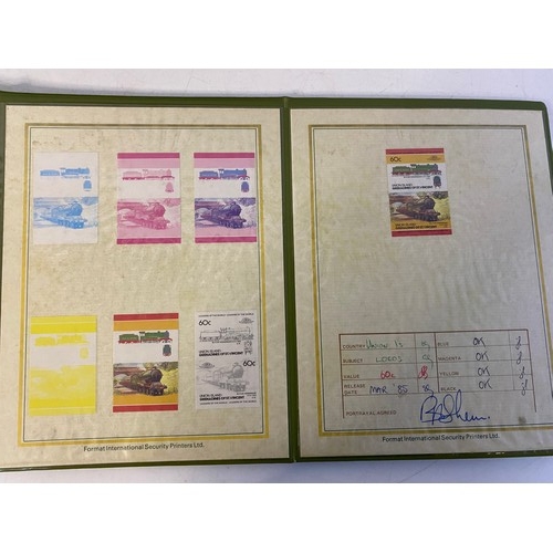 83 - 4 albums of railway Locomotive Stamps.