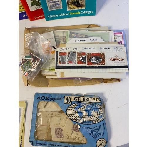 235 - Box of stamps and stamp collecting paraphernalia.