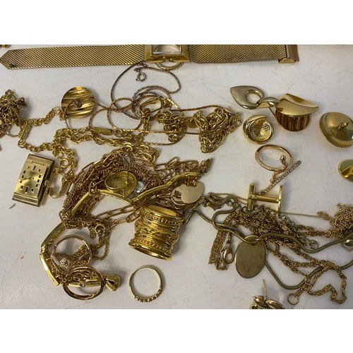 242 - Assortment of gold plated and gold tone jewellery