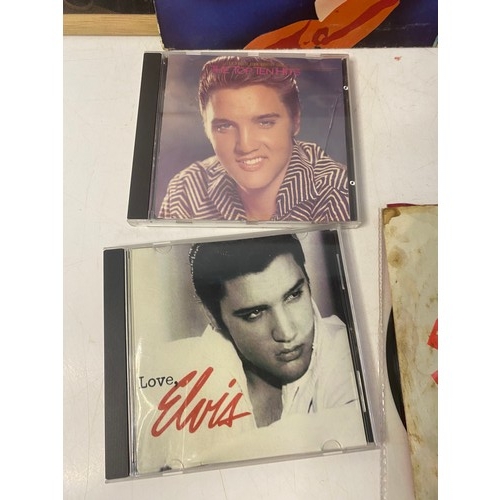 288 - Selection of Elvis memorabilia including framed pictures, mirrors, posters and records.