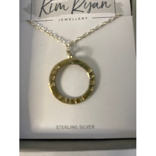 606 - Boxed Kim Ryan sterling silver necklace.