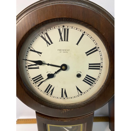 608 - 3 vintage wind up wall clocks.