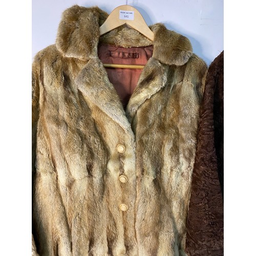 641 - 2 vintage fur coats.