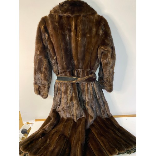 644 - Vintage long length mink fur coat.