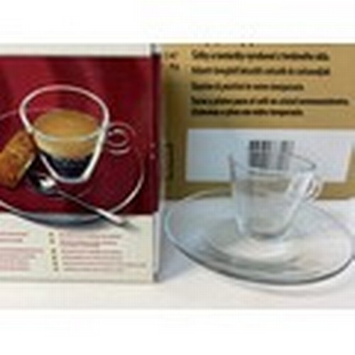 657 - 2 Boxes of Nescafe Alegria glass coffee cups and saucers. Each box contains 8 sets of 2.