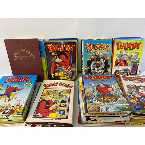 691 - 2 boxes of Dandy and Beano annuals plus special editions.