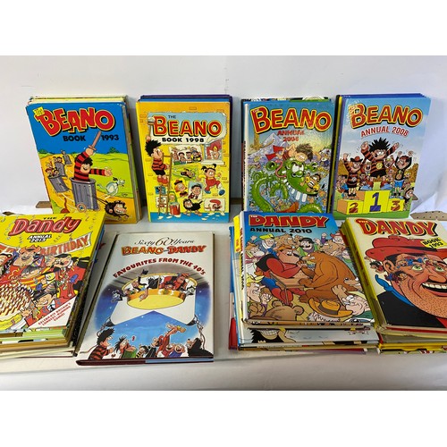 691 - 2 boxes of Dandy and Beano annuals plus special editions.