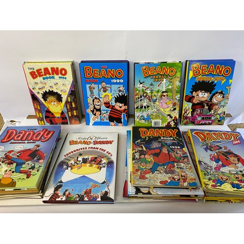 691 - 2 boxes of Dandy and Beano annuals plus special editions.