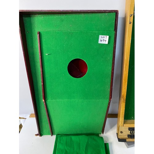 694 - Vintage Kay of London bagatelle game and an indoor putting green