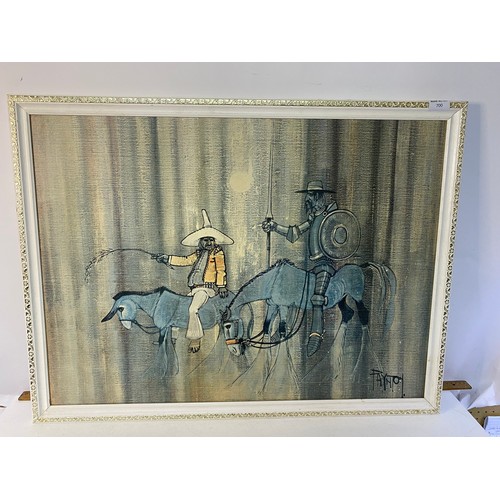 700 - Vintage framed art print of Don Quixote by Colin Paynton 82x62cm