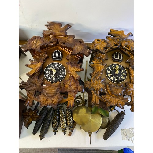 967 - Box of cuckoo clocks of various makes including a Helmut Kammerer Black Forest German cuckoo clock w... 