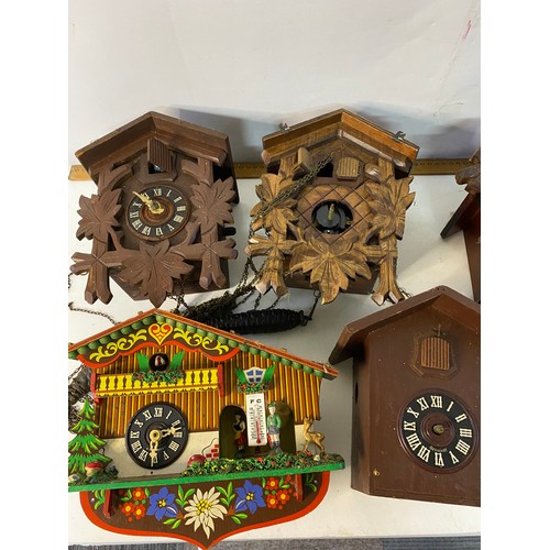 967 - Box of cuckoo clocks of various makes including a Helmut Kammerer Black Forest German cuckoo clock w... 