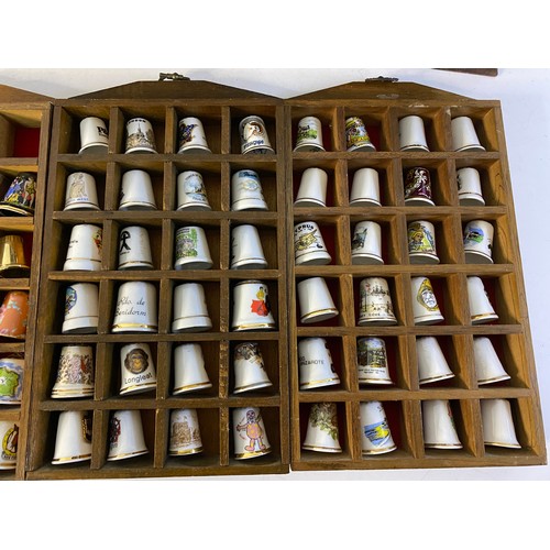 966 - Collection of 196 thimbles and display cases