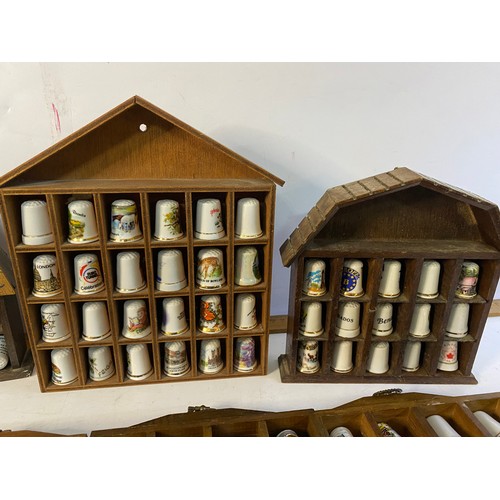 966 - Collection of 196 thimbles and display cases