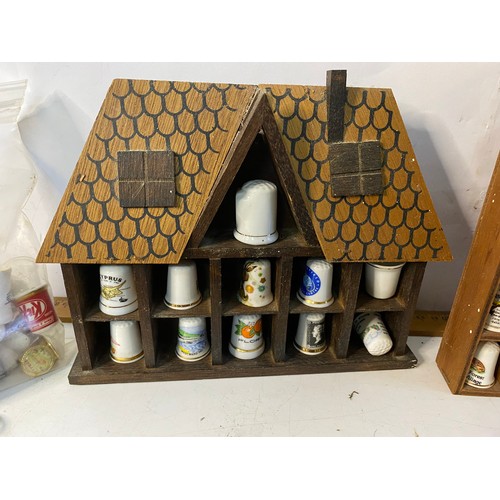 966 - Collection of 196 thimbles and display cases