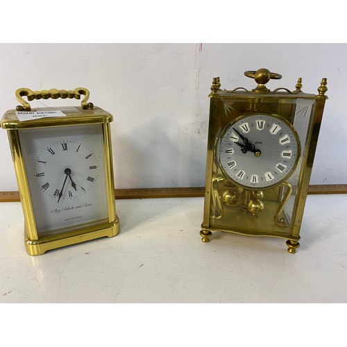 886 - 3 x well made German carriage clocks with makes including Aug. Schatz and Sons and Koma