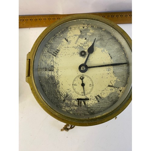 888 - A Smiths Empire eight day ships/bulkhead clock and a Smiths Barotherm barometer