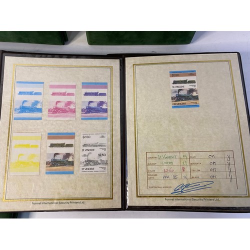 513 - 5 Albums of rail locomotive stamps.