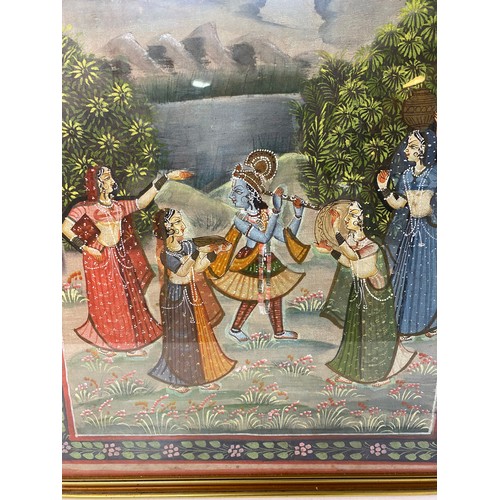 535 - Radna Krishna, Love Story, silk painting 49x59cms