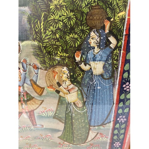 535 - Radna Krishna, Love Story, silk painting 49x59cms