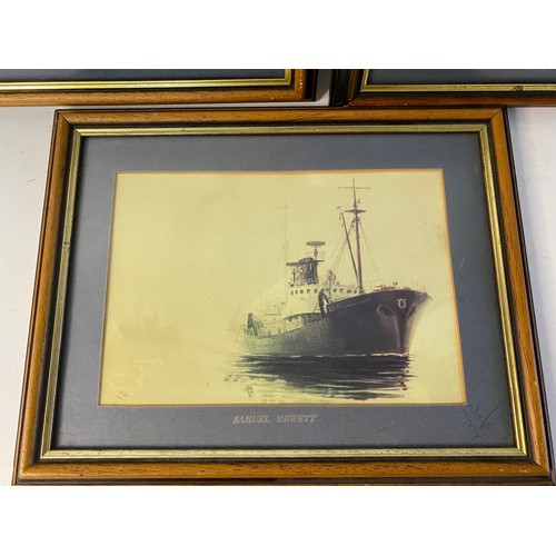 542 - 3 Keith Sutton shipping prints consisting of Trawler-Filey, Trawler Samuel Howitt and Wreak of The F... 