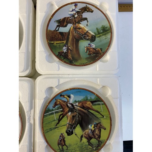 548 - Royal Worcester Great Racehorses set of 6 plates, Desert Orchid, Aldiniti, Nijinsky, L'escargot, Mil... 