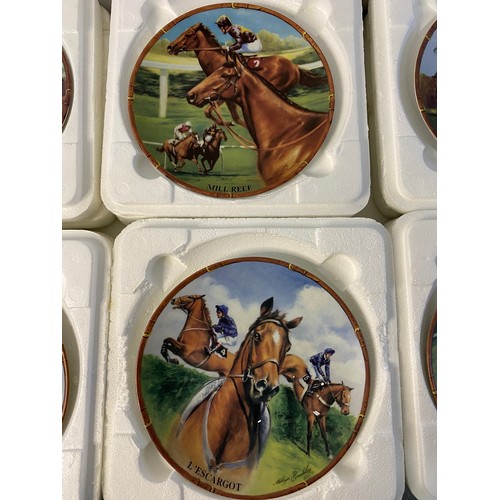 548 - Royal Worcester Great Racehorses set of 6 plates, Desert Orchid, Aldiniti, Nijinsky, L'escargot, Mil... 