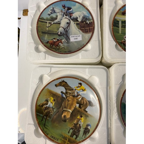 548 - Royal Worcester Great Racehorses set of 6 plates, Desert Orchid, Aldiniti, Nijinsky, L'escargot, Mil... 