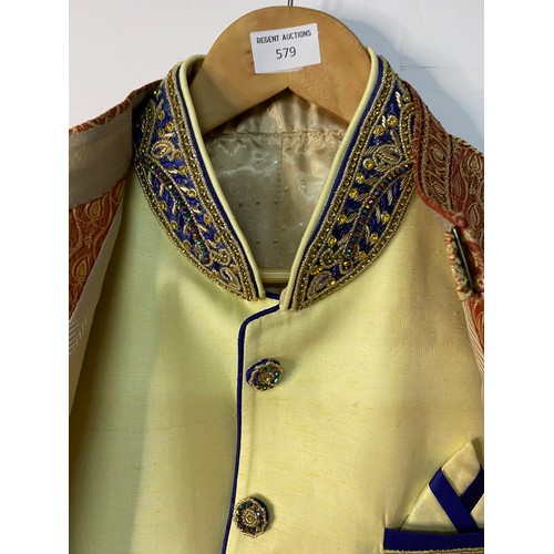 579 - Indian Mars embroidered waistcoat and sleeveless Sherwani.