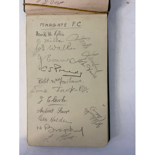 804 - Autograph book dating back to 1936 contains autographs from Blackpool Football club and Margate FC.