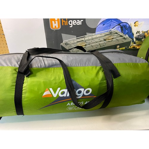 703 - Vango 4 person tent and a Hi-Gear double burner camping stove plus Vango sleeping bag