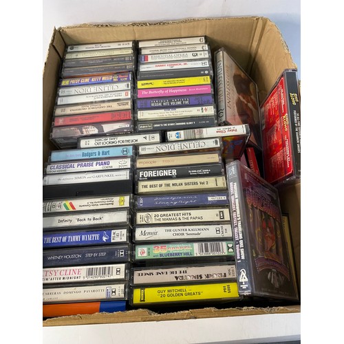 706 - Box of cassette tapes, approx 140 mixed genres