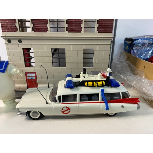 718 - Playmobil Ghostbusters Fire House playset with figures, accessories etc