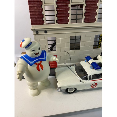 718 - Playmobil Ghostbusters Fire House playset with figures, accessories etc