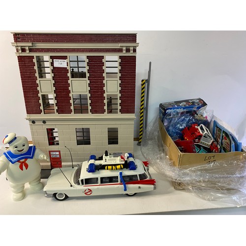 718 - Playmobil Ghostbusters Fire House playset with figures, accessories etc