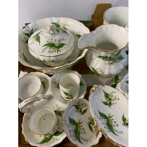 830 - Selection of Hammersley 'Lily of the Valley' china including egg cups, serving trays, jugs, bowls et... 