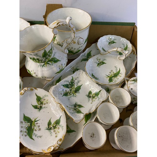 830 - Selection of Hammersley 'Lily of the Valley' china including egg cups, serving trays, jugs, bowls et... 