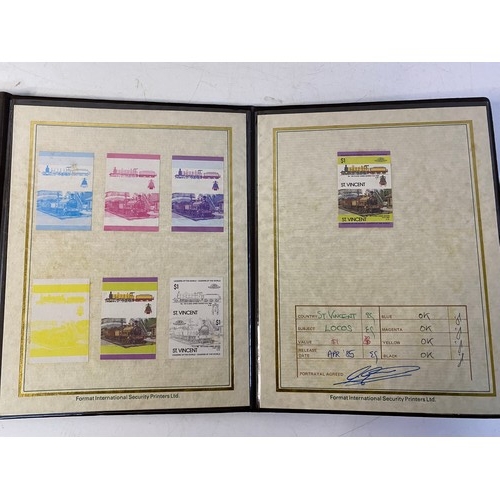 513 - 5 Albums of rail locomotive stamps.