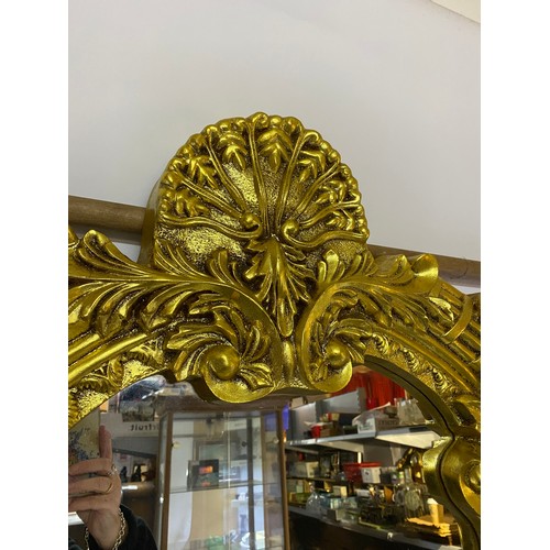 838 - Ornate gold framed mirror measuring 110 x 86 cms