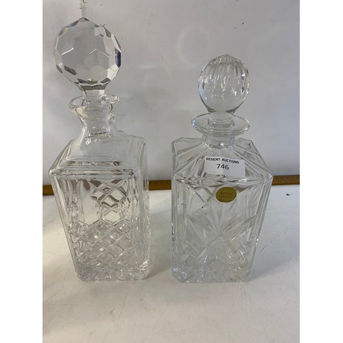 746 - 5 x crystal decanters