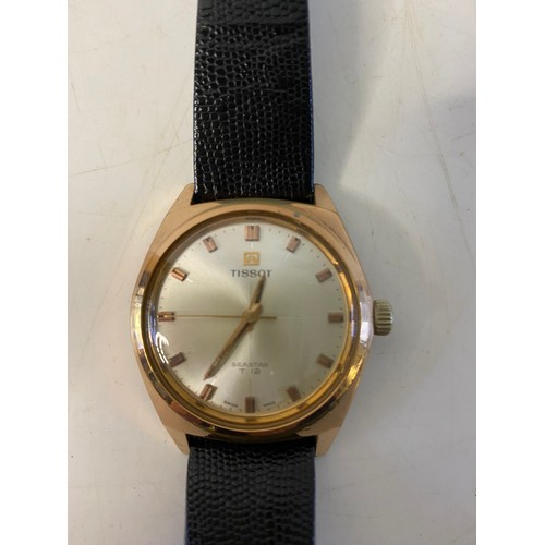 782 - Vintage Tissot Seastar T-12 men's wrist watch, Rose gold plated, Swiss amde. Made in the 1960's with... 