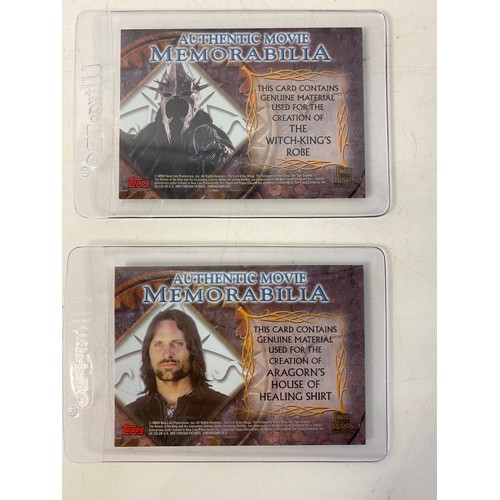 790 - Topps The Lord of the Rings, 2 x authentic movie memorabilia costume cards, in mint condition, from ... 